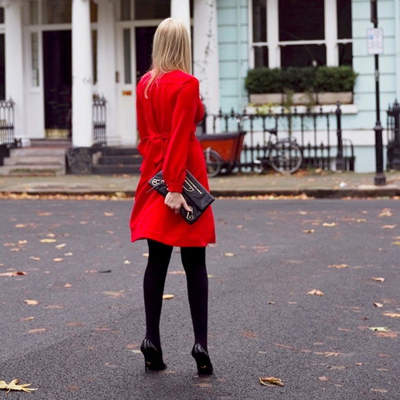 Kate Spade BNWOT Tie Waist Cocktail and Holiday dress. Lollipop Red color - Picture 3 of 12